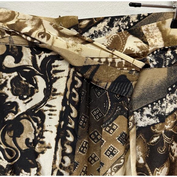 Max Mara Pura Seta 100% Silk Baroque Faux Wrap Pencil Skirt 27" Waist Made Italy - Picture 3 of 9